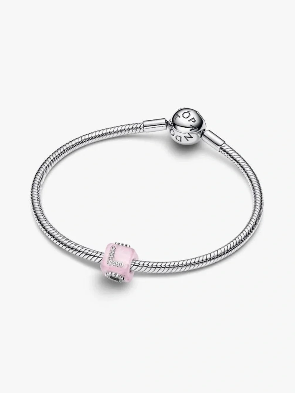 Pandora Pink Murano Glass Love Cube Charm